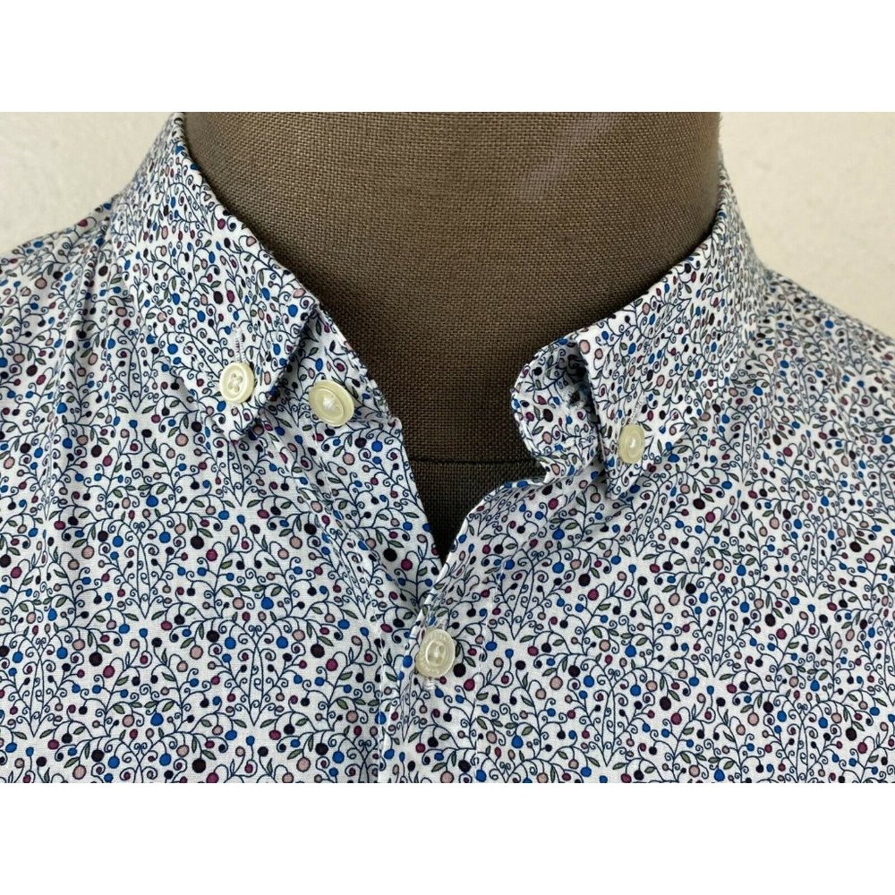 Knowledge Cotton Apparel Men's Shirt Blue Print